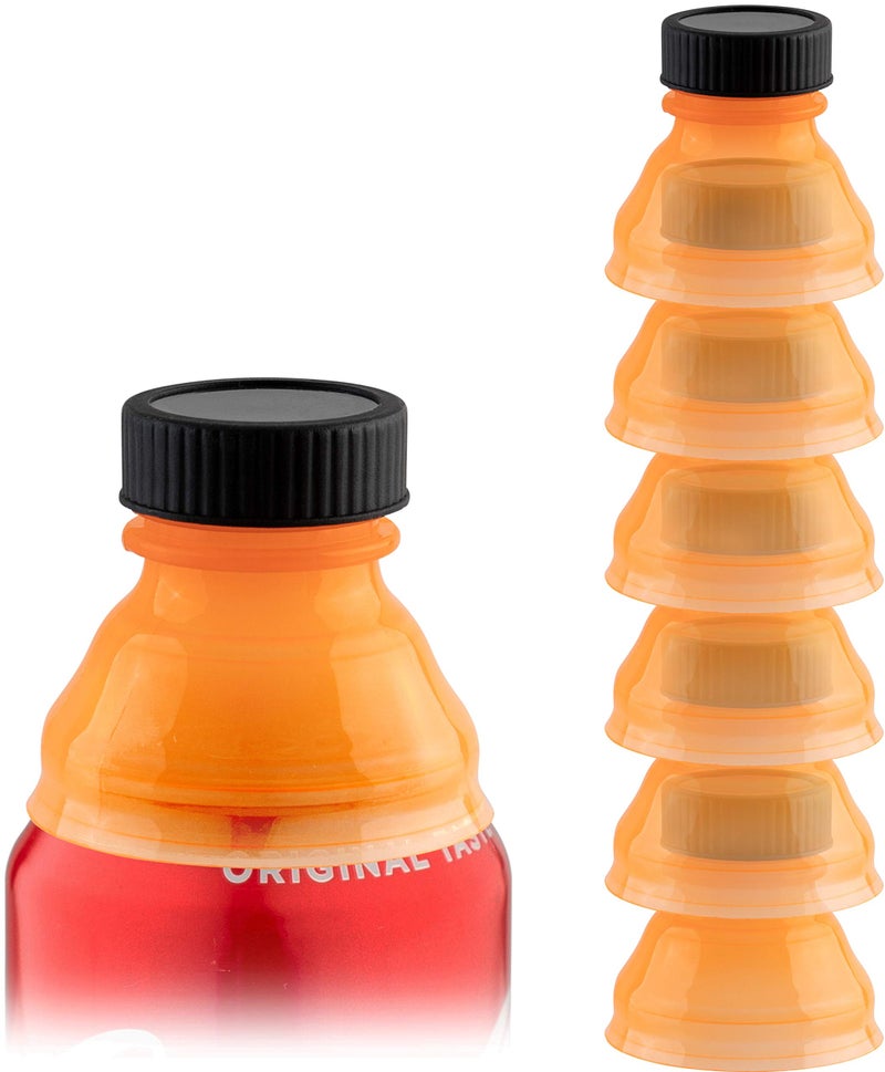 Smart House Inc Reusable Soda Can Lids - 6-Pack Spill-Proof, Snap-On Covers for Freshness and Protection, Orange Can Toppers Set of 6 - Image 1